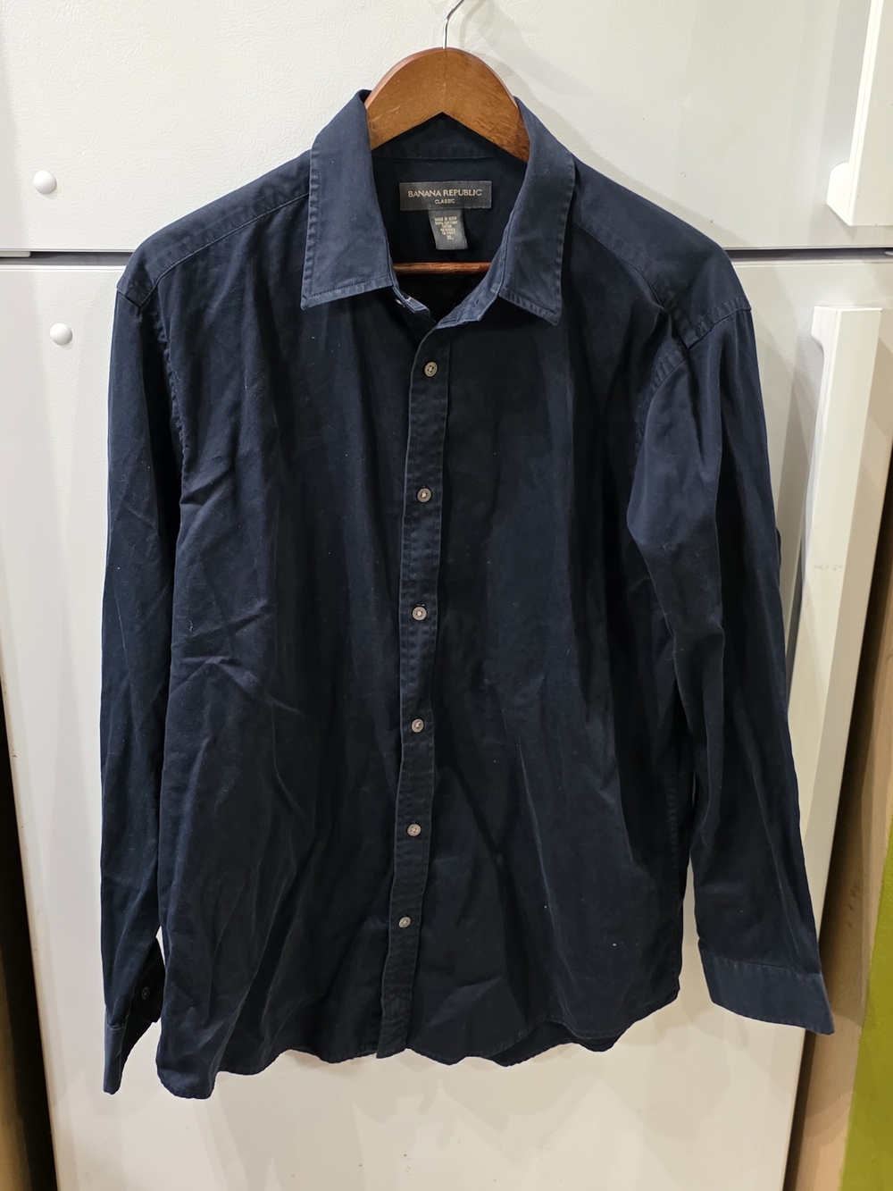 Banana Republic Navy Blue Casual Button-Down Shirt